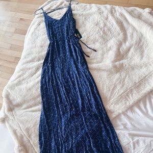 Lulu’s blue and white maxi dress with beaded waist